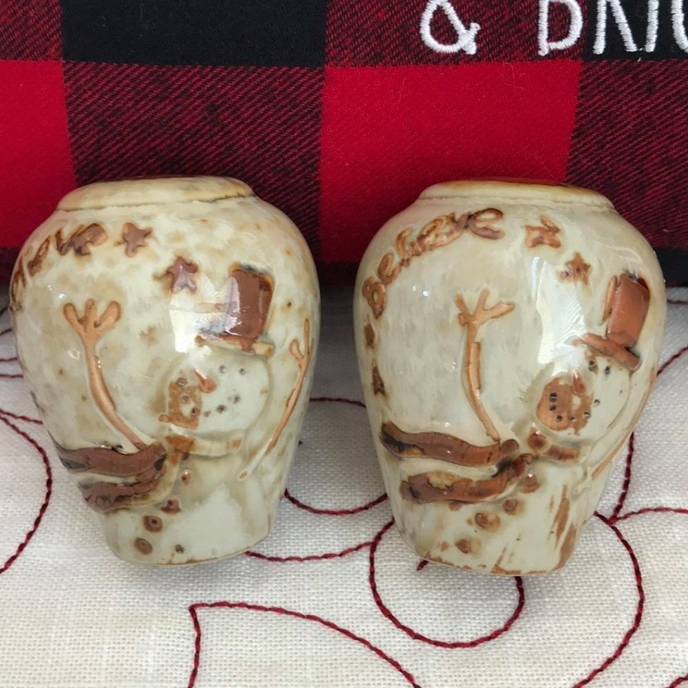 Believe Snowman Salt & Pepper Shakers